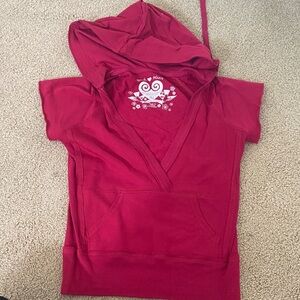 Y2K Red Short Sleeve Hoodie